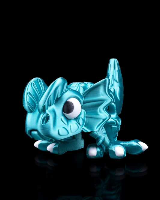 Dilophosaurus Flexi Dinosaur Toy – 8cm Articulated Figure with Pull-Tail Mouth Action | Dual & Tri-Color Flexible Dino Fidget Toy