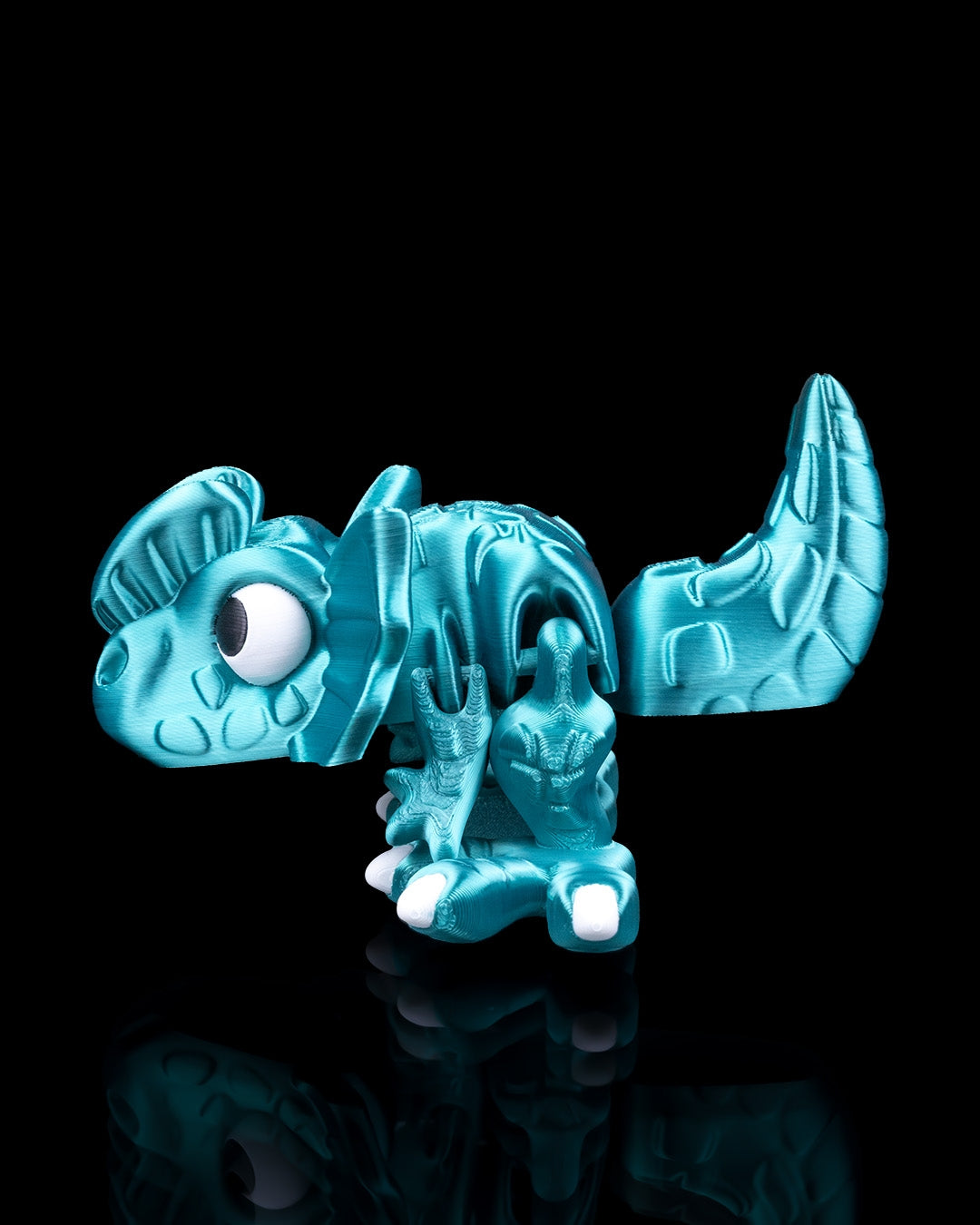 Dilophosaurus Flexi Dinosaur Toy – 8cm Articulated Figure with Pull-Tail Mouth Action | Dual & Tri-Color Flexible Dino Fidget Toy