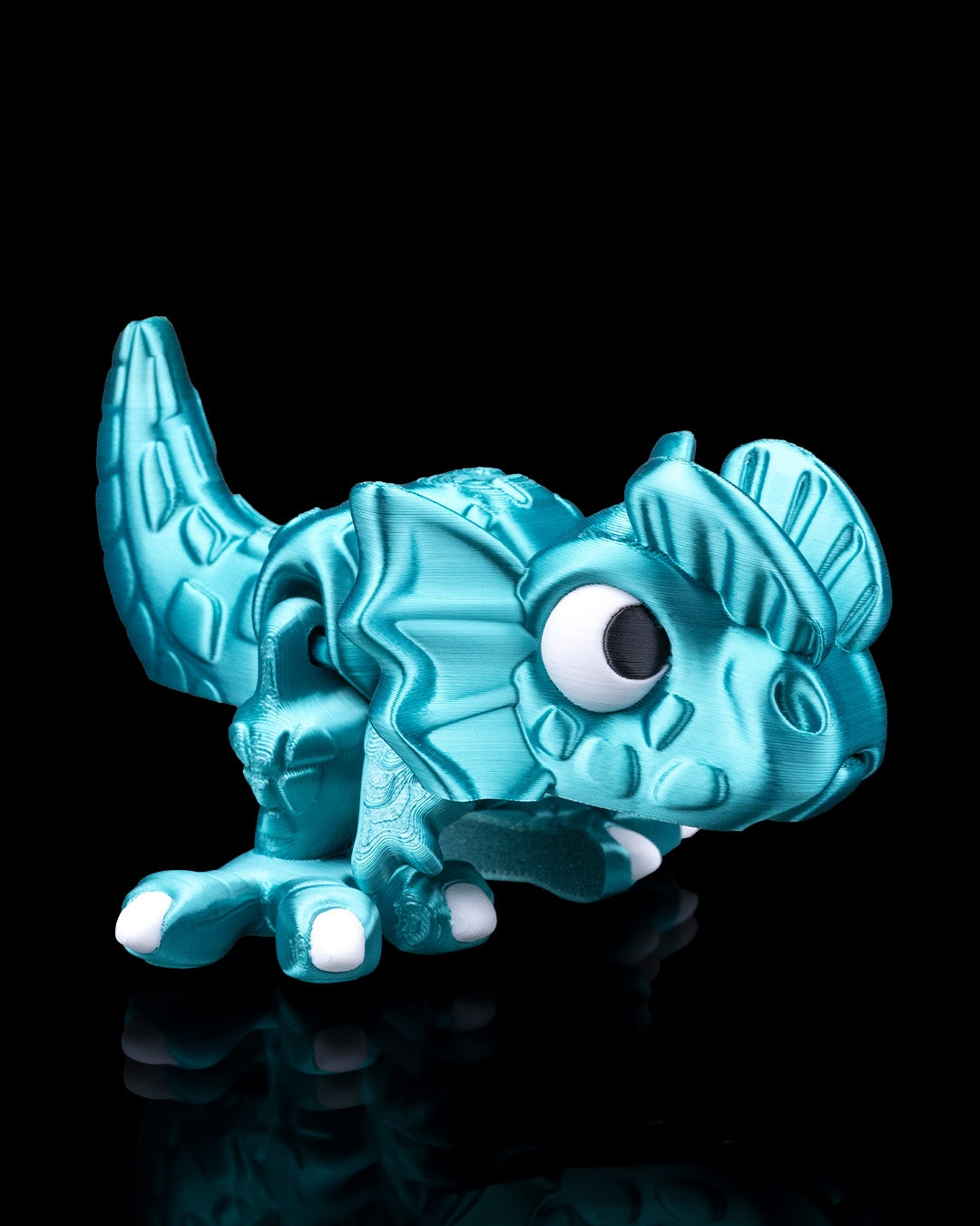 Dilophosaurus Flexi Dinosaur Toy – 8cm Articulated Figure with Pull-Tail Mouth Action | Dual & Tri-Color Flexible Dino Fidget Toy