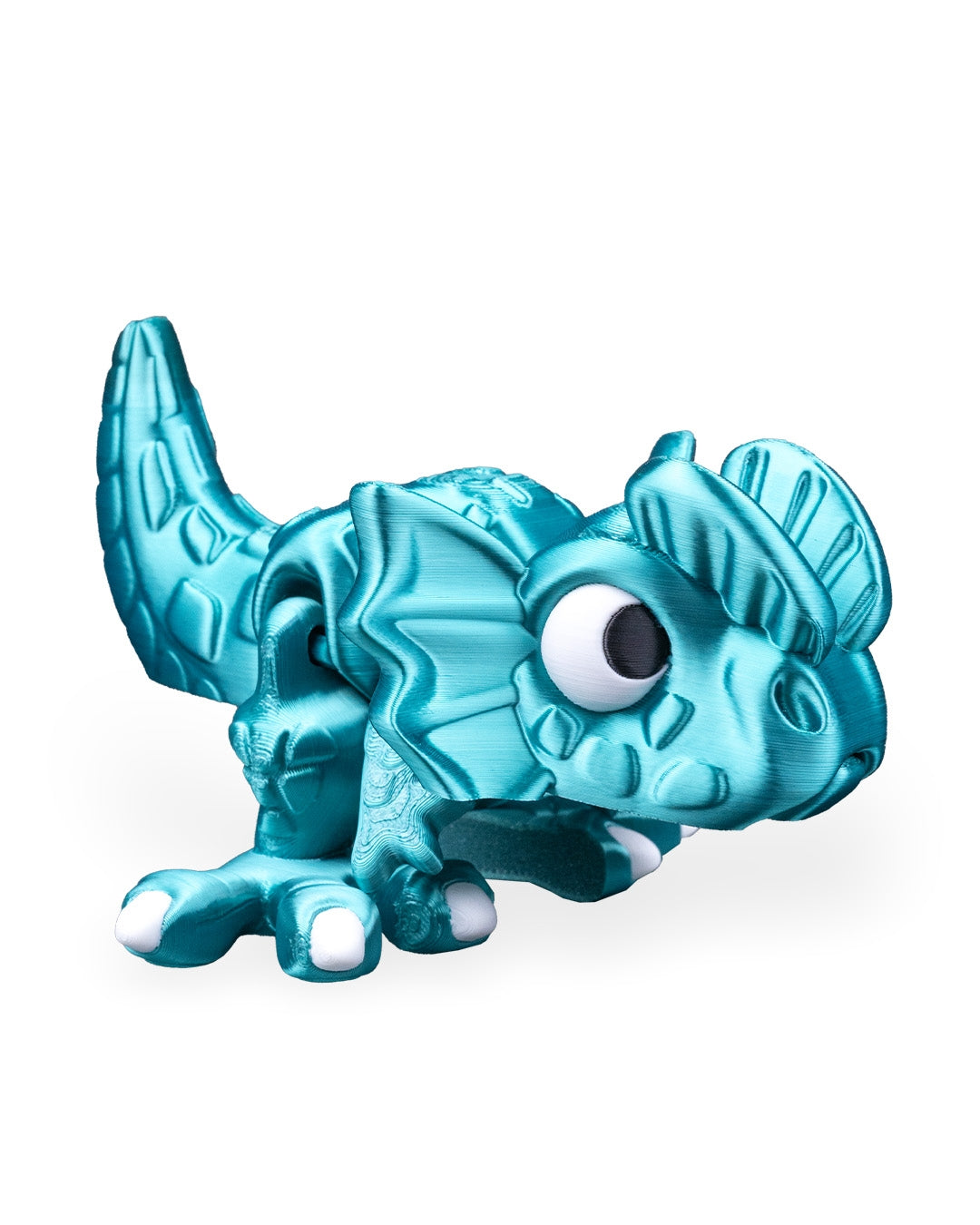 Dilophosaurus Flexi Dinosaur Toy – 8cm Articulated Figure with Pull-Tail Mouth Action | Dual & Tri-Color Flexible Dino Fidget Toy