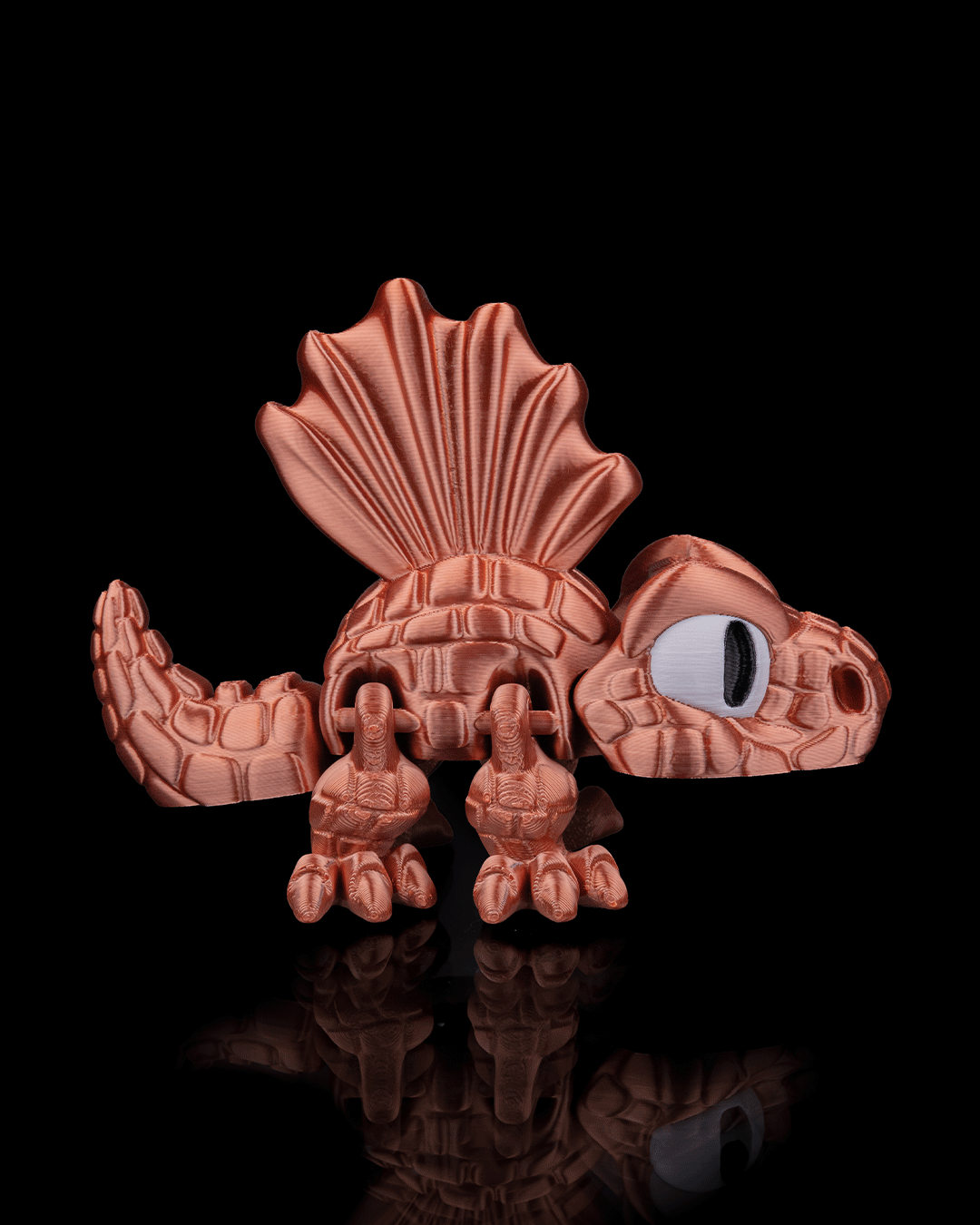 Dimetrodon Flexi Dinosaur Toy – 8cm Articulated Figure with Sailed Back | Dual & Tri-Color Flexible Fidget Dino