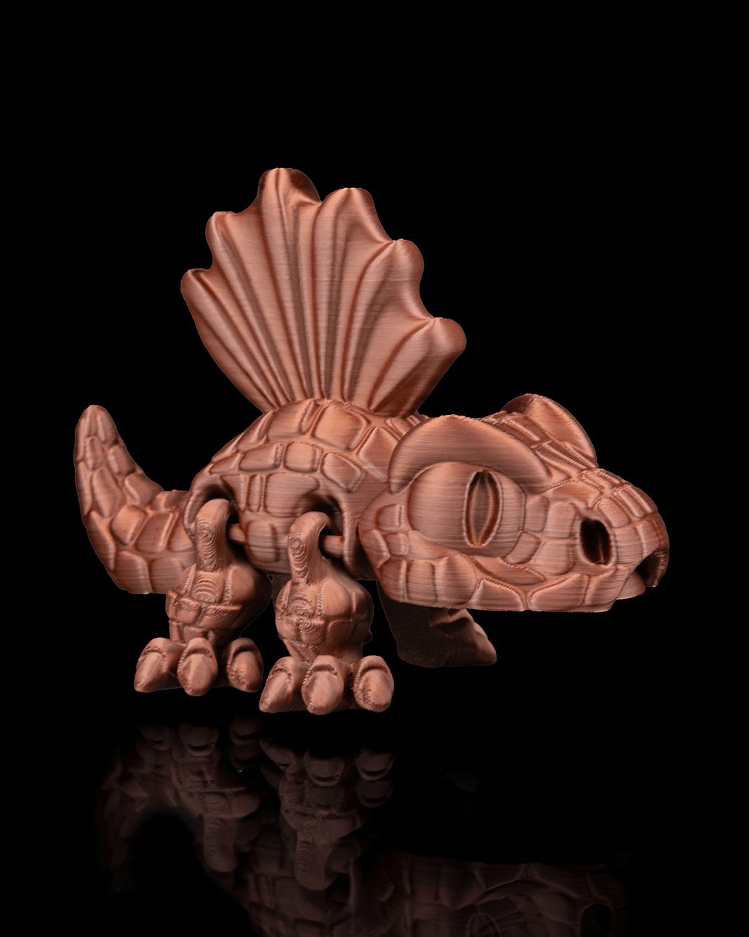 Dimetrodon Flexi Dinosaur Toy – 8cm Articulated Figure with Sailed Back | Dual & Tri-Color Flexible Fidget Dino