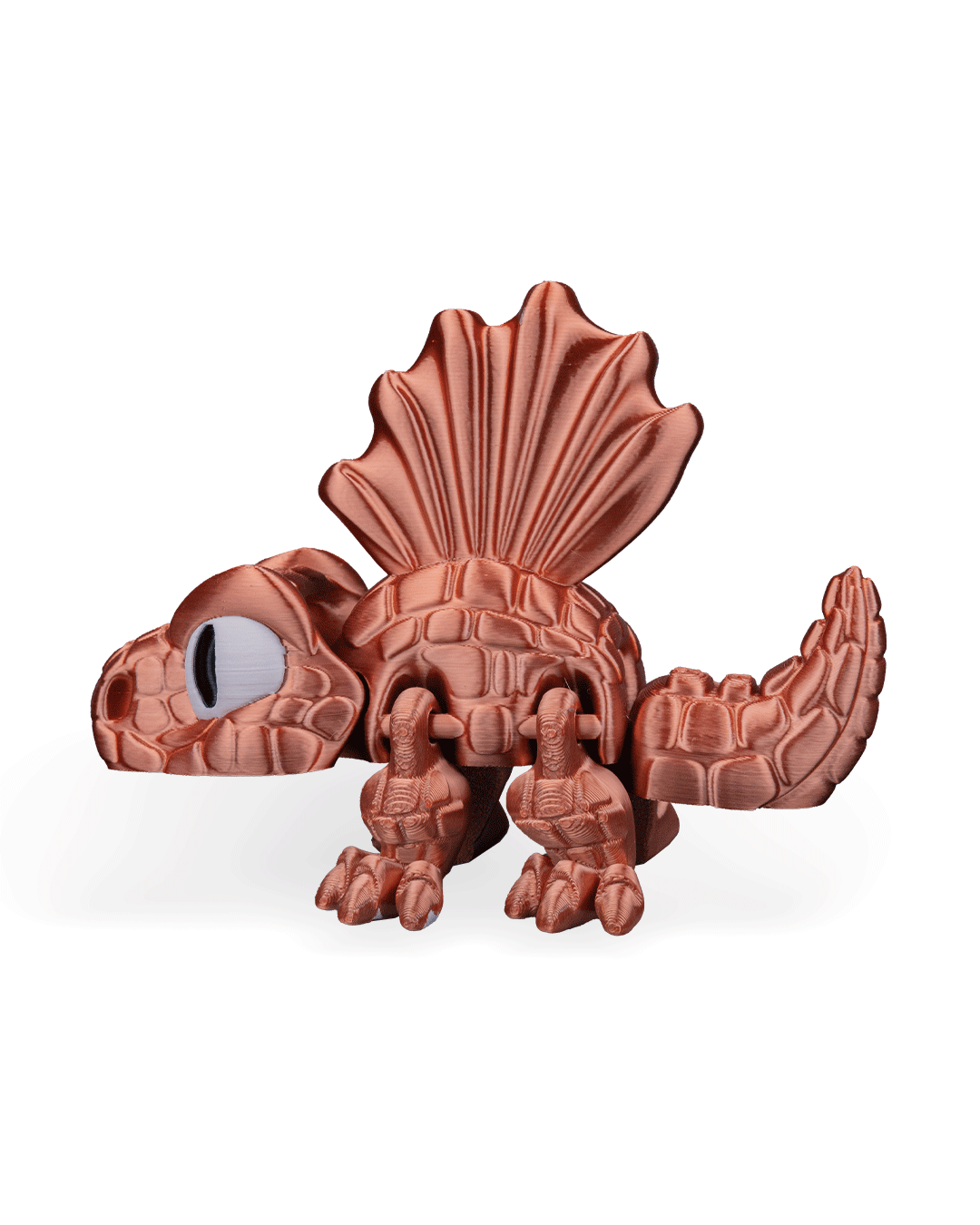 Dimetrodon Flexi Dinosaur Toy – 8cm Articulated Figure with Sailed Back | Dual & Tri-Color Flexible Fidget Dino