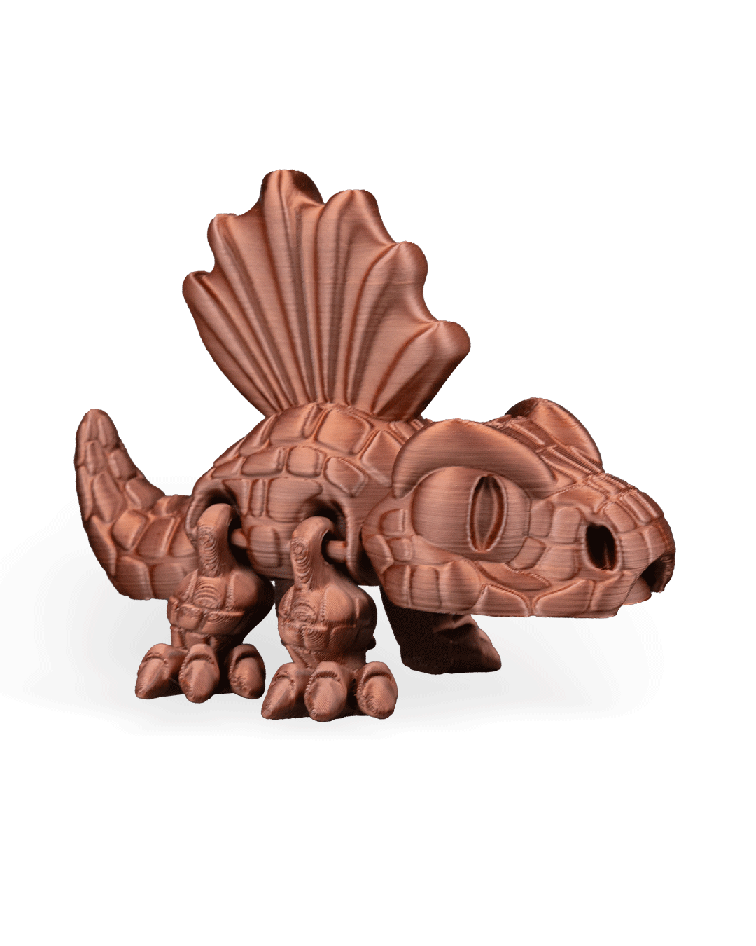 Dimetrodon Flexi Dinosaur Toy – 8cm Articulated Figure with Sailed Back | Dual & Tri-Color Flexible Fidget Dino
