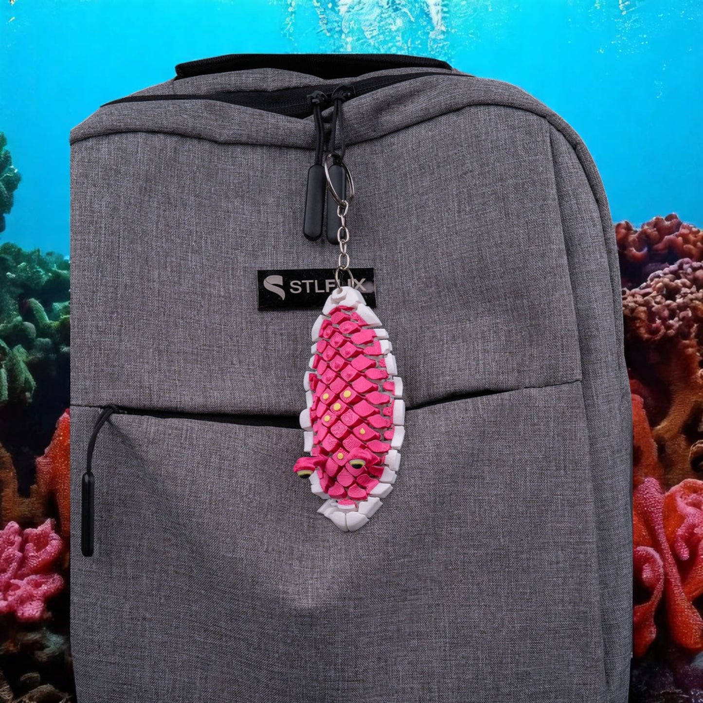 Doug the Sea Slug – 3D Printed Articulated Mesh Sea Slug Keychain | Sensory Fidget Toy & Desk Pet