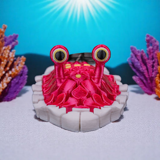 Doug the Sea Slug – 3D Printed Articulated Mesh Sea Slug Keychain | Sensory Fidget Toy & Desk Pet