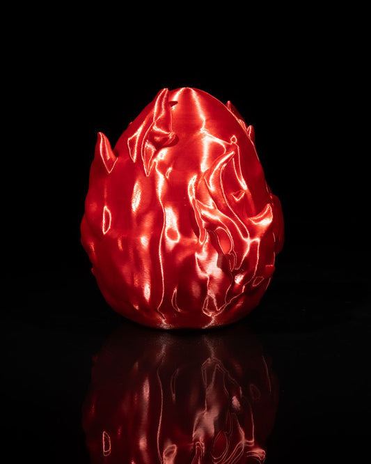 Fantasy Fire Baby Dragon with Crystal Egg – Handcrafted Collectible Figurine Set