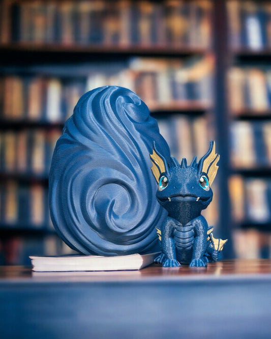 Handcrafted Aqua Baby Dragon & Water Egg – Unique Fantasy Collectible Figurine