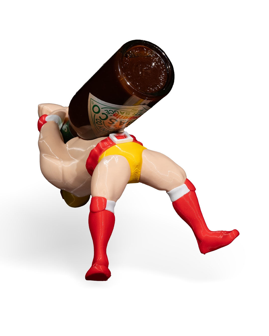 The Luchador 3D Printed Tabasco Holder – Bold Hot Sauce Display