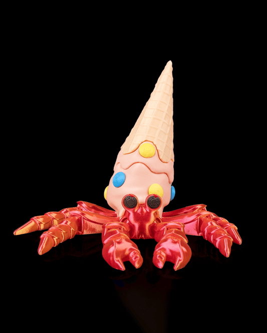 🧊 Hermit Icecrab – 3D Printed Articulated Frosty Crustacean, Flexible Fidget Toy & STEM Collectible