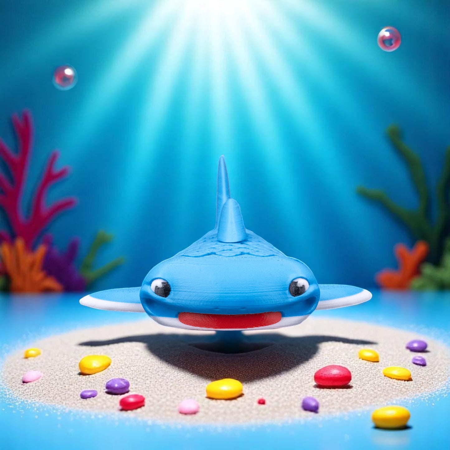 Mark the Whale Shark – 3D Printed Mesh Fidget Toy | Articulated Ocean Desk Pet | Sea Creature Collectible