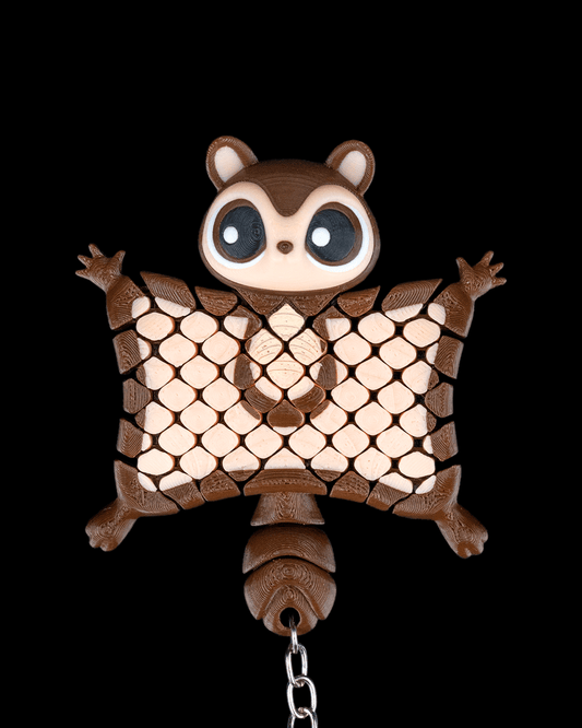 Merle the Flying Squirrel – Articulated Mesh Squirrel Toy | Flexi Creature Fidget