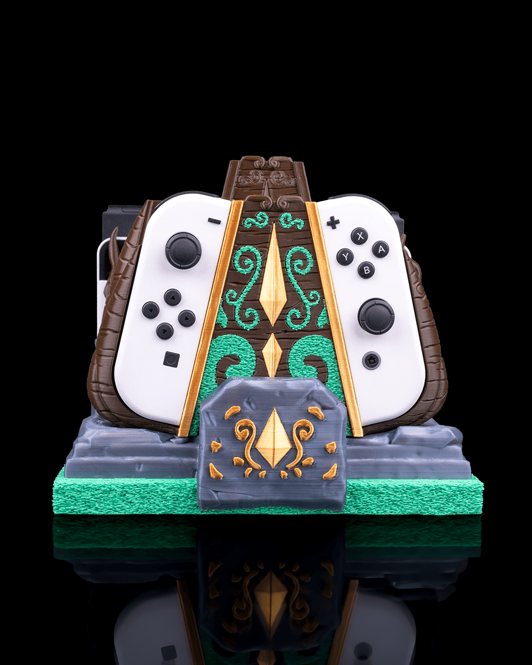 Mossy Shrine Dock Cover & Controller Holder | 3D Printed Nintendo Switch Dock & Joy-Con Stand | Single & Dual Controller Options