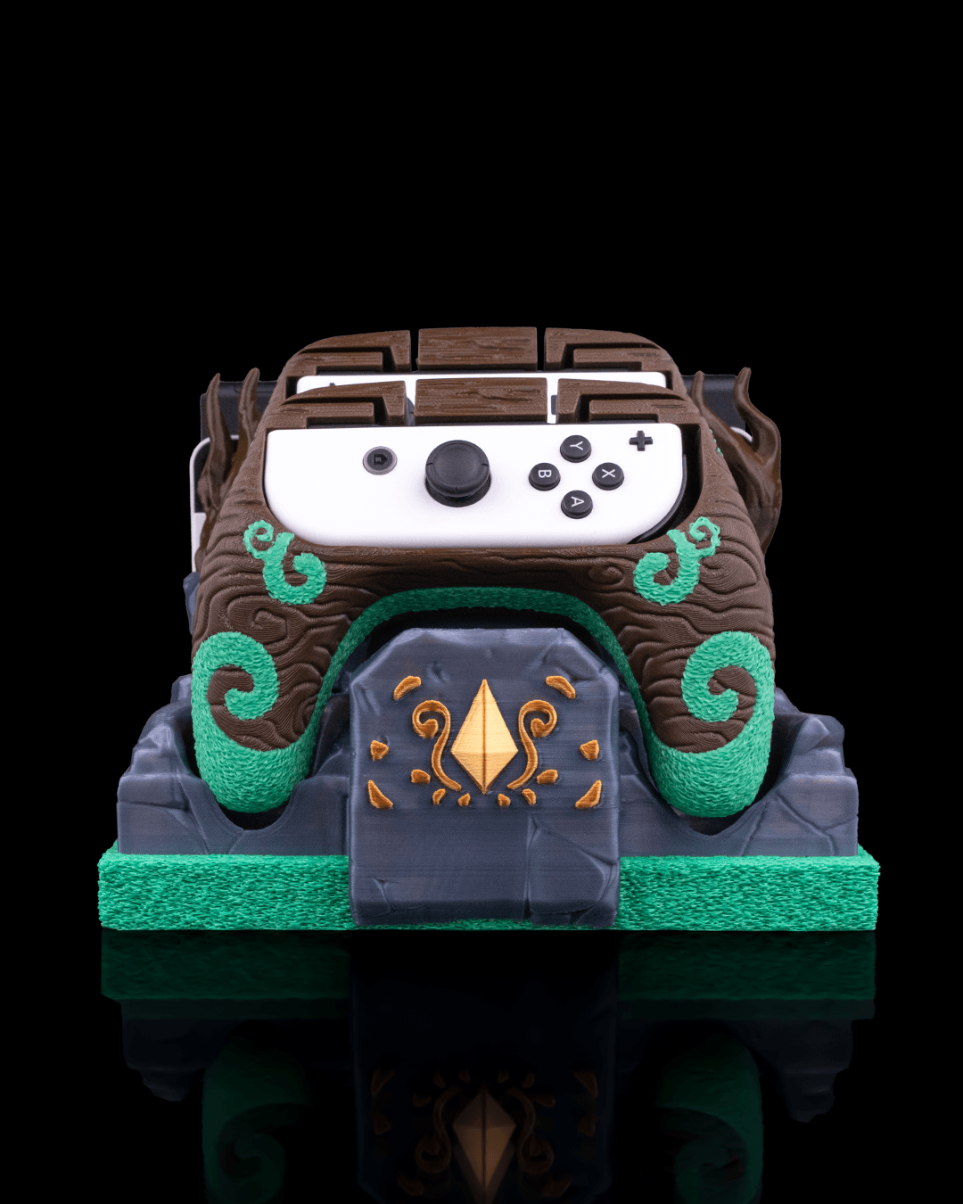 Mossy Shrine Dock Cover & Controller Holder | 3D Printed Nintendo Switch Dock & Joy-Con Stand | Single & Dual Controller Options