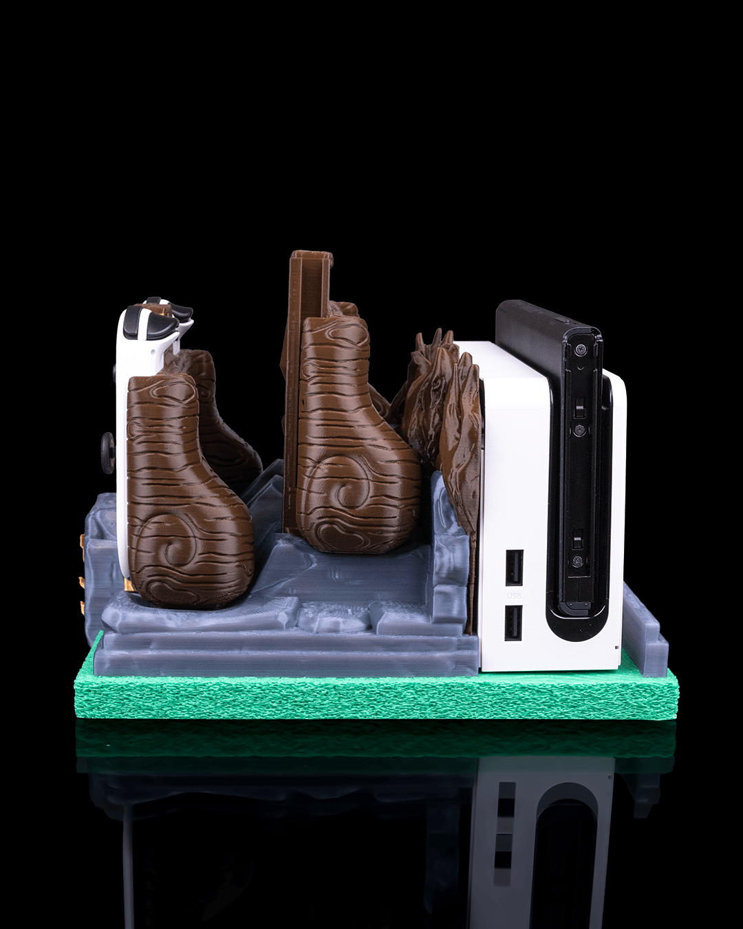 Mossy Shrine Dock Cover & Controller Holder | 3D Printed Nintendo Switch Dock & Joy-Con Stand | Single & Dual Controller Options