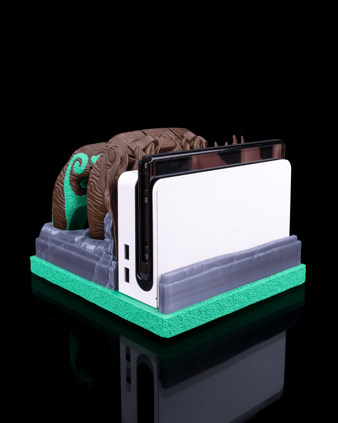 Mossy Shrine Dock Cover & Controller Holder | 3D Printed Nintendo Switch Dock & Joy-Con Stand | Single & Dual Controller Options