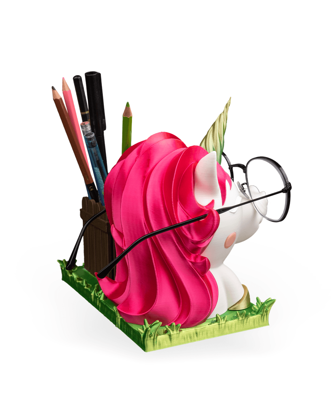 Ms. Unicorn glasses and pen holder