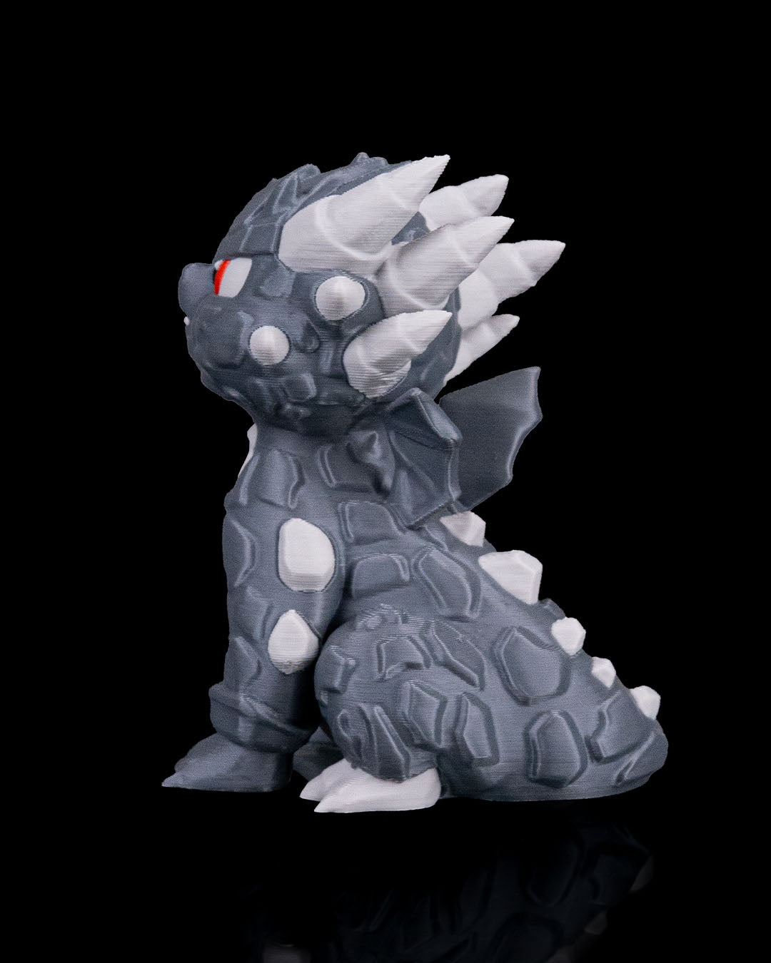 Rocky Baby Dragon and Crystal Egg Set – Handcrafted Fantasy Figurines – 10cm Dragon - 15cm Egg – Unique Collectible