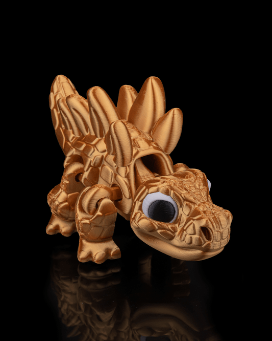 Stegosaurus Flexi Dinosaur Toy – 8cm Articulated Dino with Spiked Tail & Plates | Dual & Tri-Color Flexible Fidget Toy