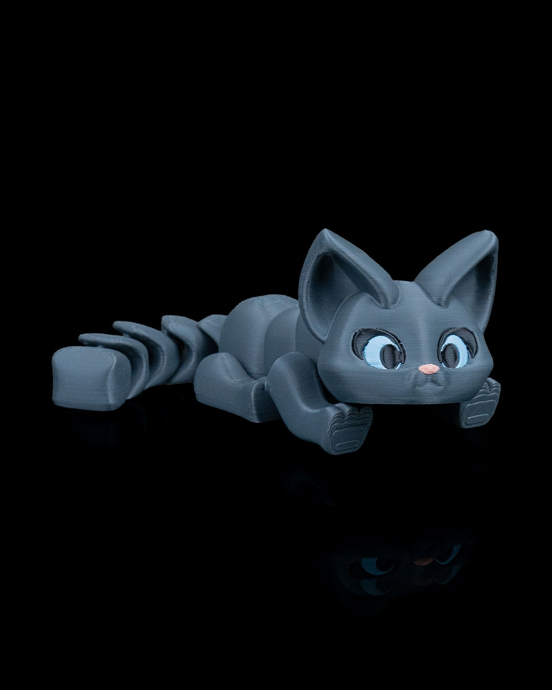 Stretching Kitty – 8cm Articulated 3D Printed Cat Figurine | Flexible Poseable Desk Decor & Stress Relief Toy