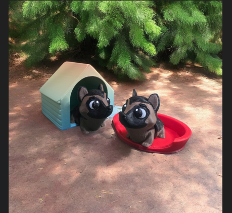 Pocket Pal Dog Bed, House & German Shepard Playset