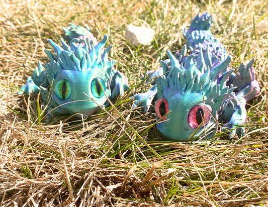 Dual, Tri-colored 3D Baby Desert Dragon Figurine, Cute Nursery Decor, Collectible Baby Dragon, Gift for Kids,  Dragon Lovers