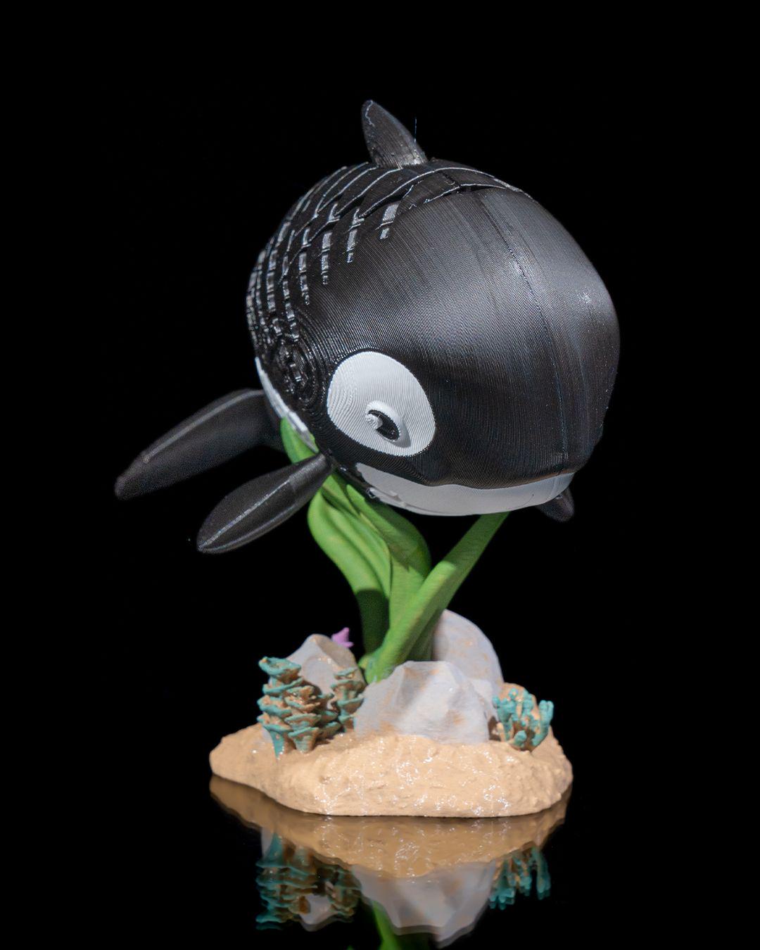 Oscar the Orca - 3D Printed Articulated Orca Fidget Toy | Poseable Sea Creature | Desk Toys