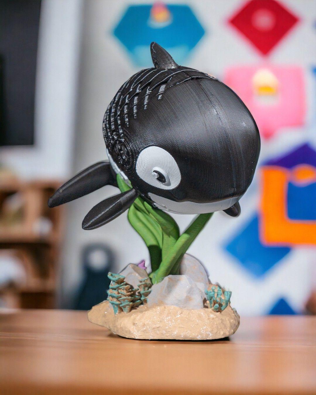 Oscar the Orca - 3D Printed Articulated Orca Fidget Toy | Poseable Sea Creature | Desk Toys