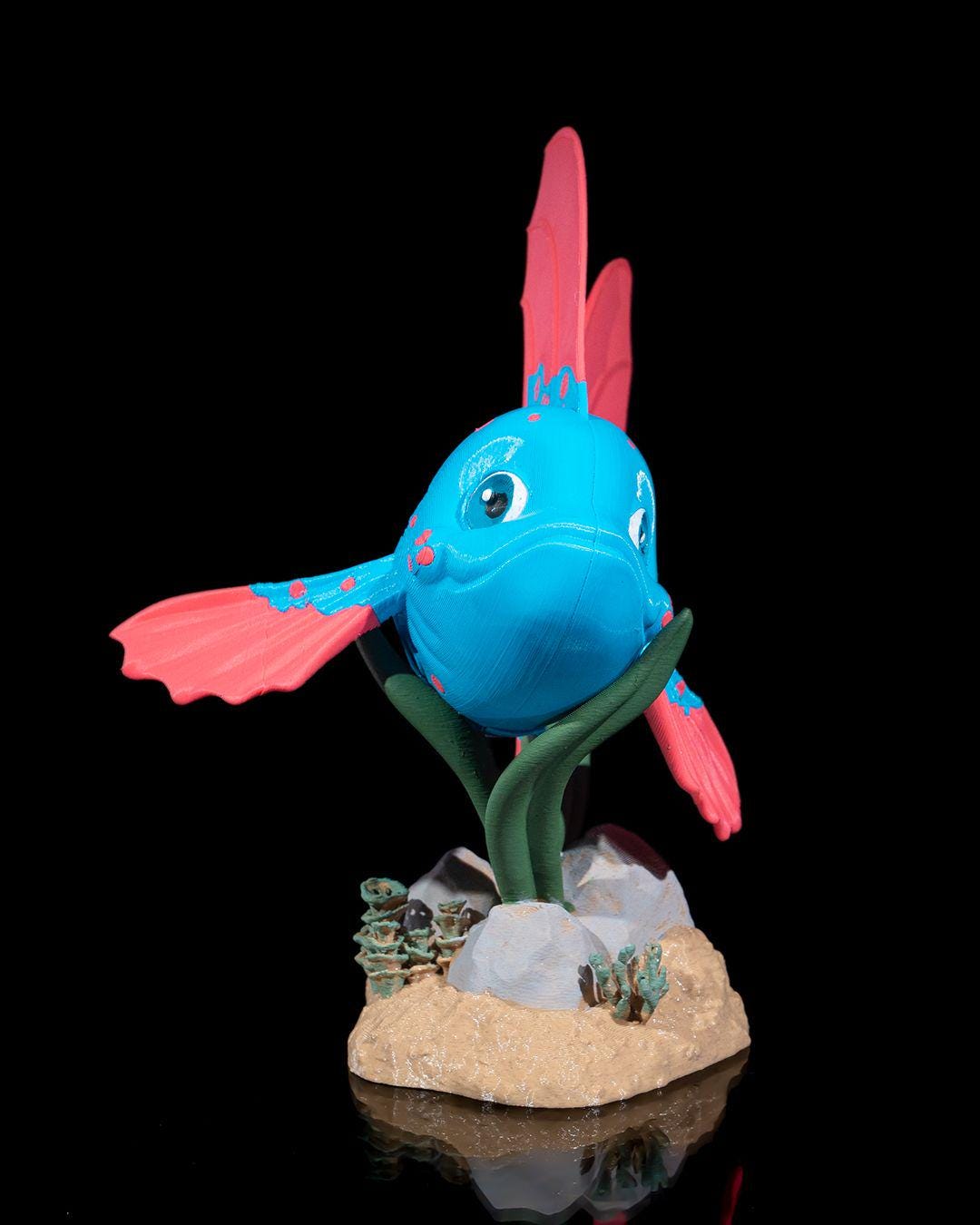 Bella the Betta Fish - 3D Printed Articulated Fish Fidget Toy | Poseable Aquarium Companion