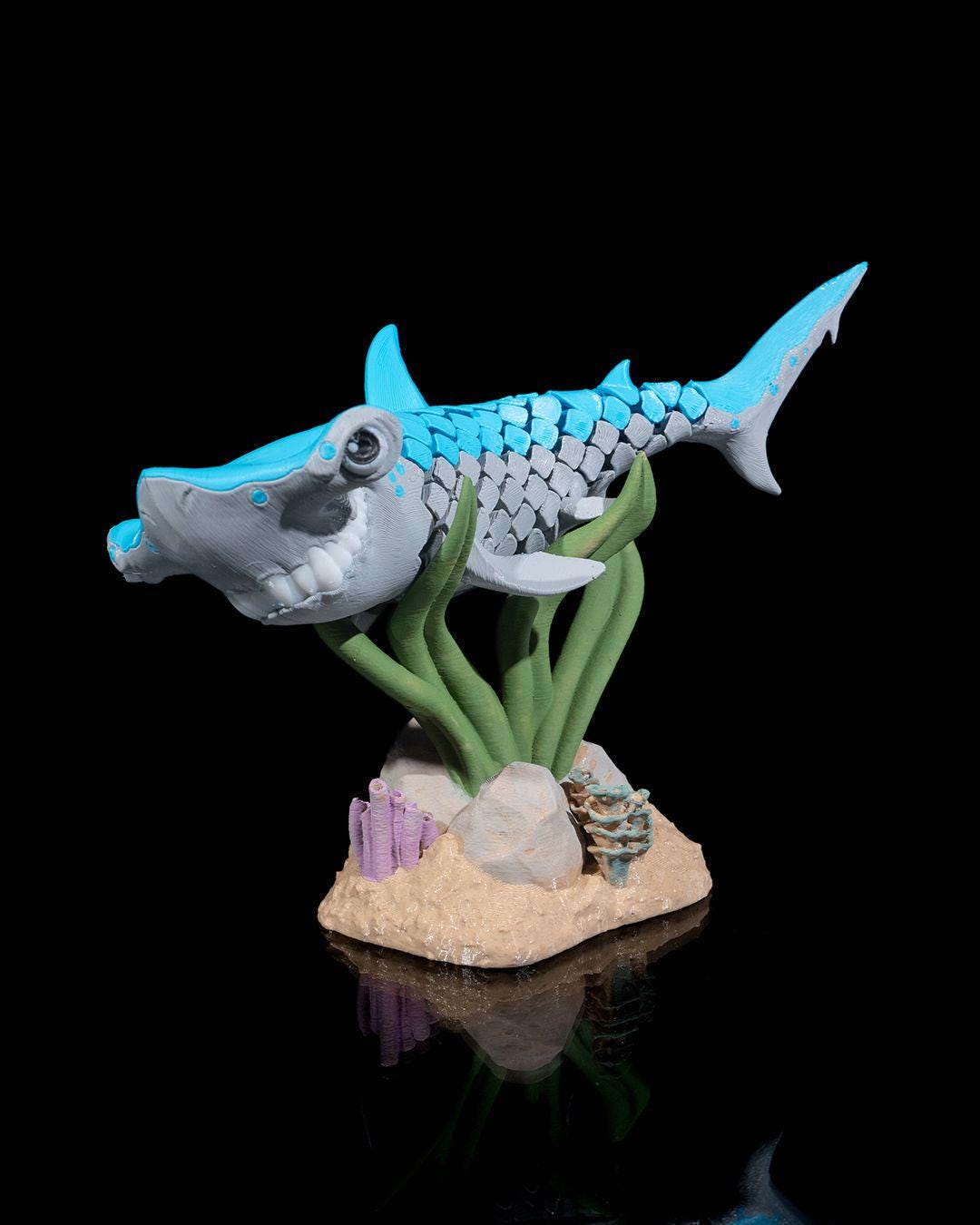 Hanz the Hammerhead Shark - 3D Printed Articulated Shark Fidget Toy | Poseable Ocean Creature