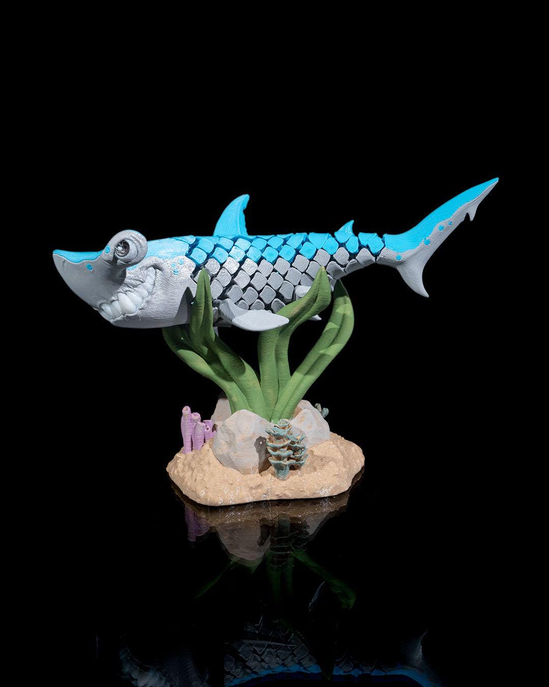 Hanz the Hammerhead Shark - 3D Printed Articulated Shark Fidget Toy | Poseable Ocean Creature