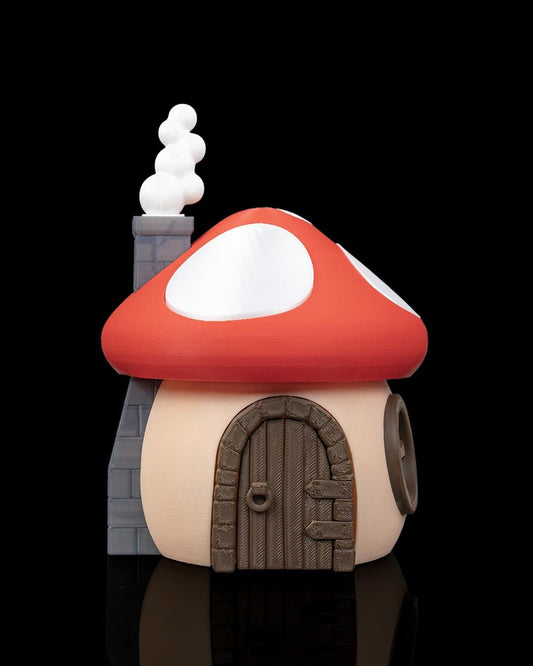 3D Printed Fungi Cottage – Fantasy Fairy House, DIY Hobby Kit, Garden Display, Tabletop Game Prop & Whimsical Decor