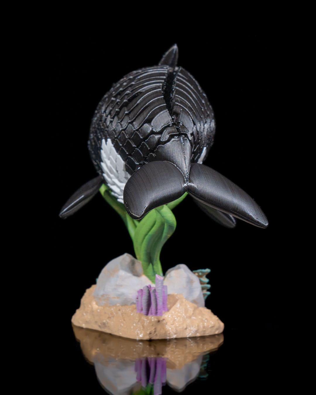 Oscar the Orca - 3D Printed Articulated Orca Fidget Toy | Poseable Sea Creature | Desk Toys