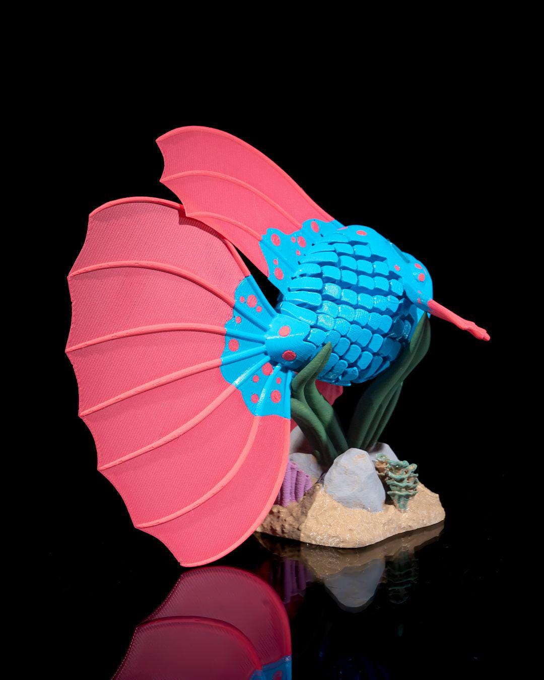 Bella the Betta Fish - 3D Printed Articulated Fish Fidget Toy | Poseable Aquarium Companion