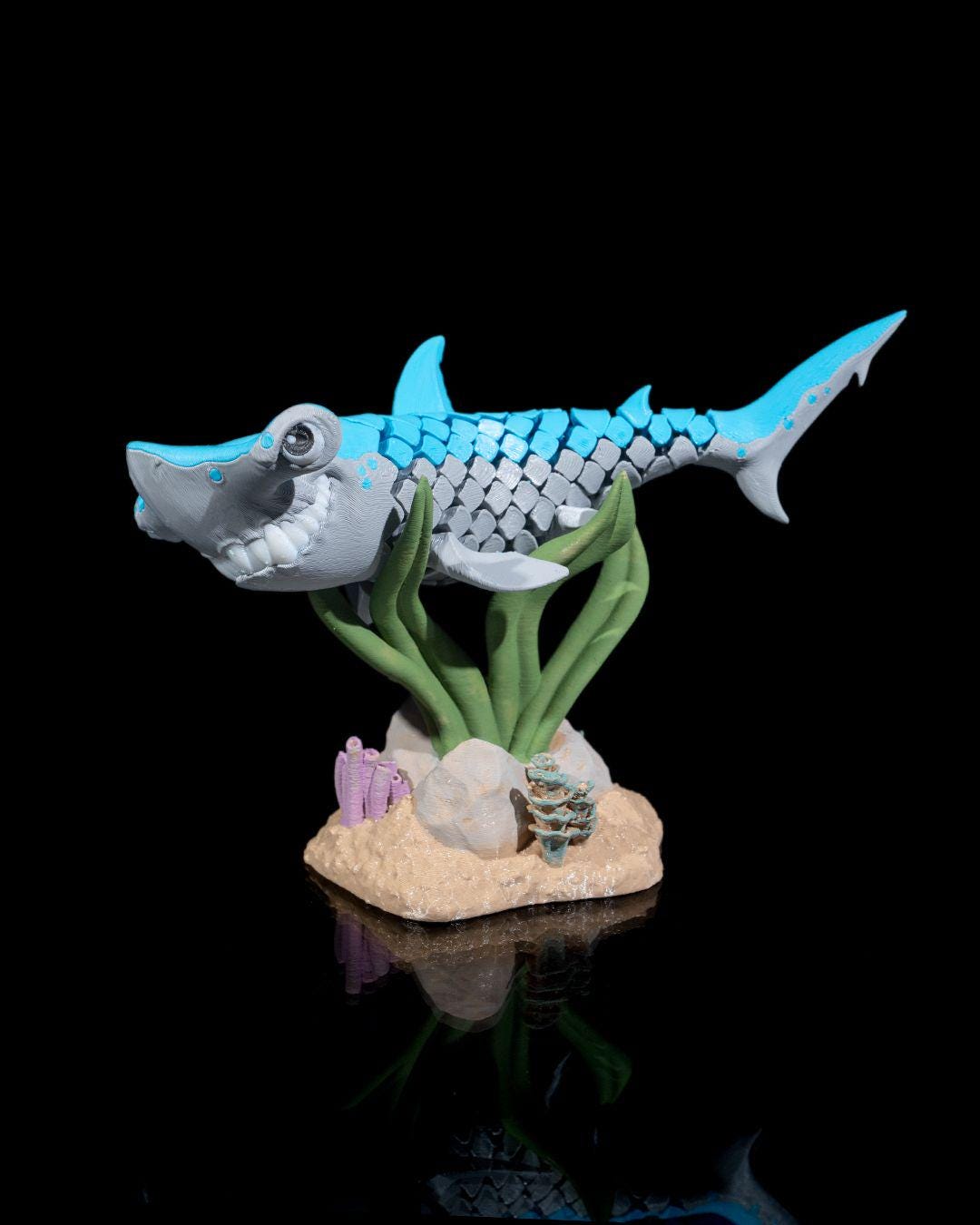 Hanz the Hammerhead Shark - 3D Printed Articulated Shark Fidget Toy | Poseable Ocean Creature