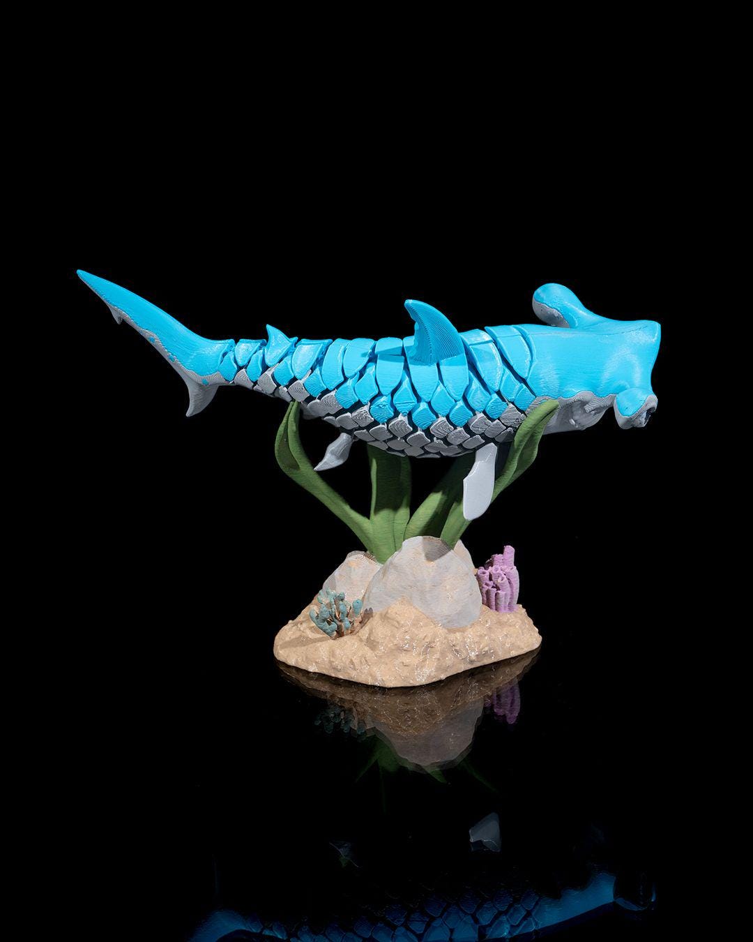 Hanz the Hammerhead Shark - 3D Printed Articulated Shark Fidget Toy | Poseable Ocean Creature