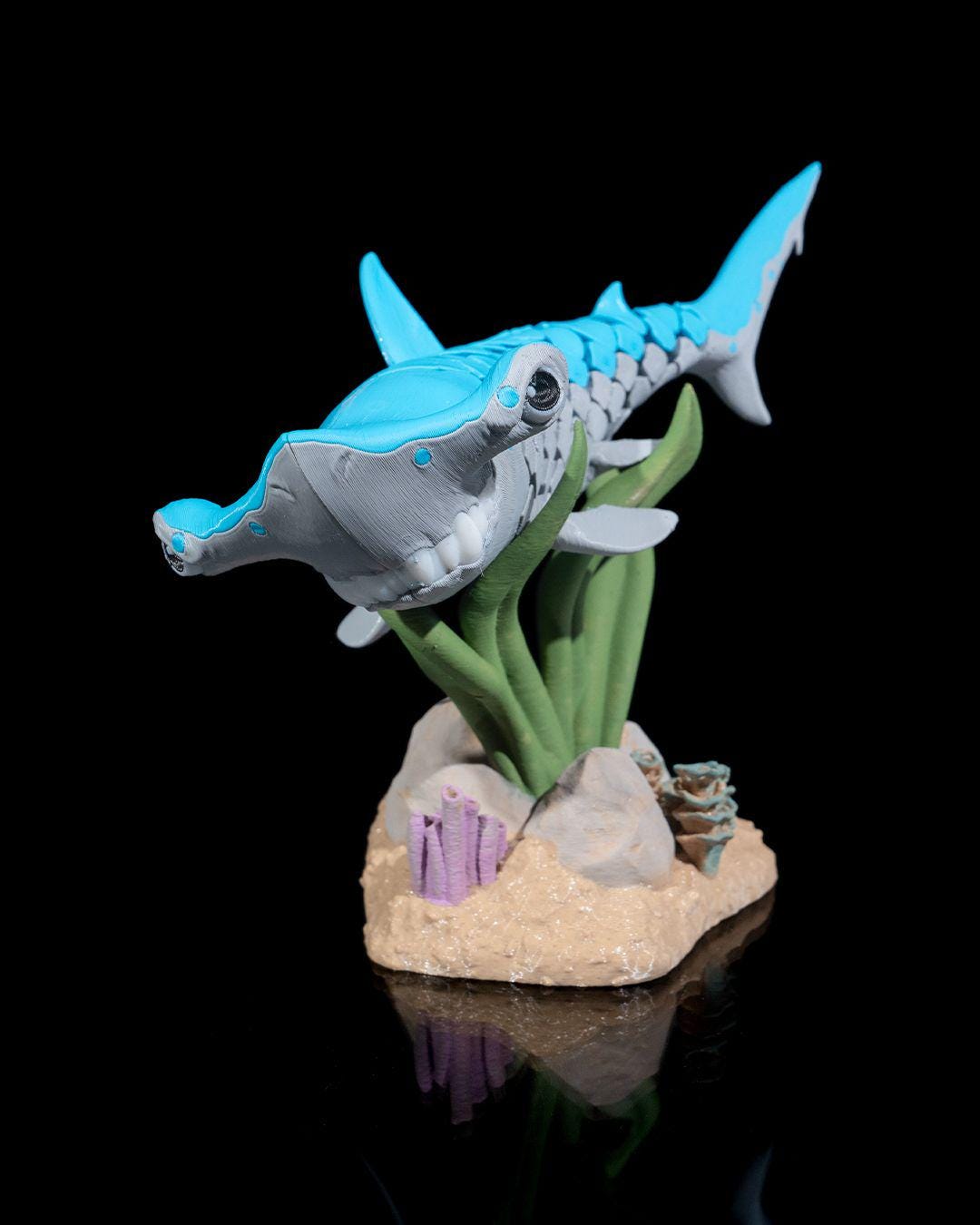 Hanz the Hammerhead Shark - 3D Printed Articulated Shark Fidget Toy | Poseable Ocean Creature