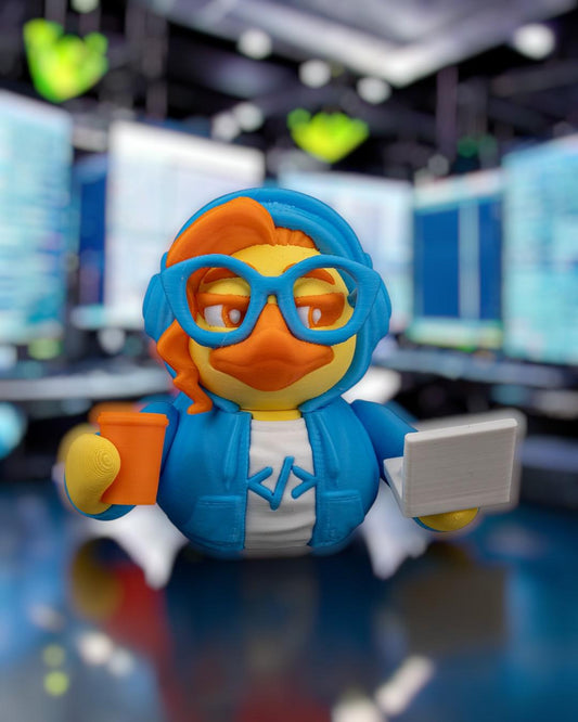 Code Quacker 3D Printed Articulated Duck Figurine | Funny Collectible for Jeep Owners | Duck Lovers | Programmer Gift