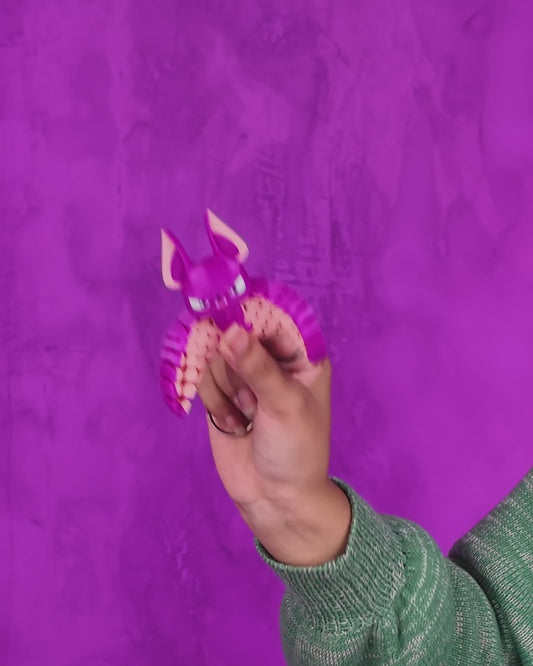 Beth the Bat – Articulated Mesh Fidget Toy | 3D Printed Halloween Bat Creature