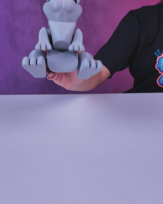 Jumpy Bunny – 3D Printed Articulated Bunny Figurine | Poseable Desk Decor & Fidget Toy